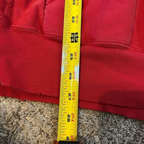 VTG Muhlenberg College Spellout Pro Weave Red Sweatshirt Hoodie Distressed M - Picture 9 of 10